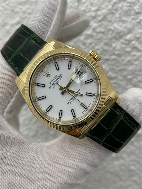 rolex verde cinturino pelle|Cinturini per Orologio e Piccola Pelletteria .